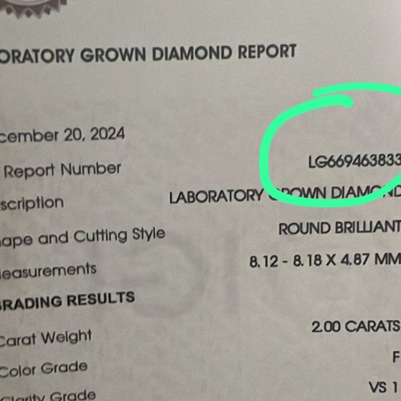 4.00 CTW Lab Diamond Stud Earrings (2.00 CT Each) – F/VS1 Round Brilliant - Picture 7 of 8